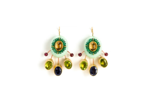 earrings argeo unique jewellery italy gold copper paper emeralds gian luca bartellone bodyfurnitures